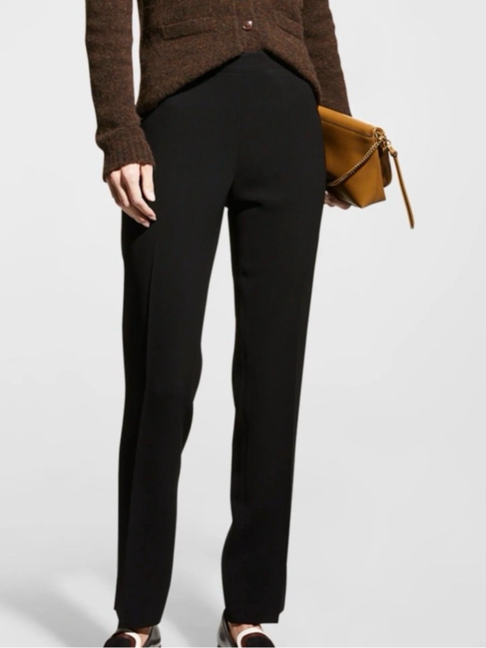Lafayette 148 Black Bleecker Slim Fit Wool Blend Dress Pants EUC 4 # 2679